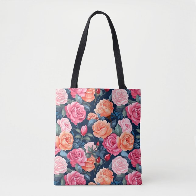 Rose Blooming Blume Muster-80037 Tasche (Vorderseite)