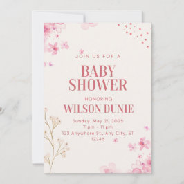 Rose Bloral Niedlich Baby Dusche Einladung