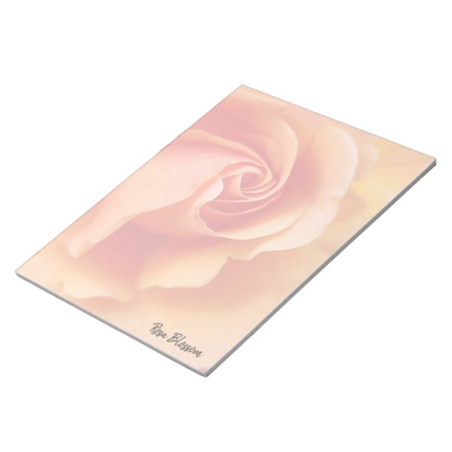 Rose Blossom / Aprikosenpfirsich / Nahes Foto Notizblock (angewinkelt)