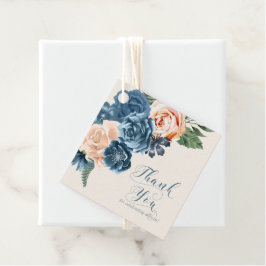 Rose Blue/Peach Wedding Danke, ID584 Geschenkanhänger