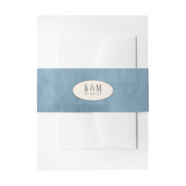 Rose Blue/Peach Wedding ID584 Einladungsbanderole