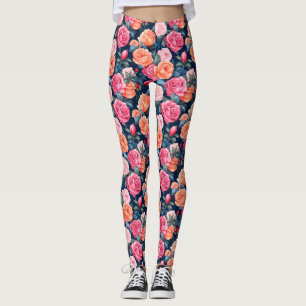 Rose Blühen von Blume Muster Leggings
