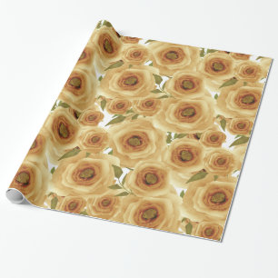 Rose Blume abstrakter Blumendruck Beigetöne Geschenkpapier
