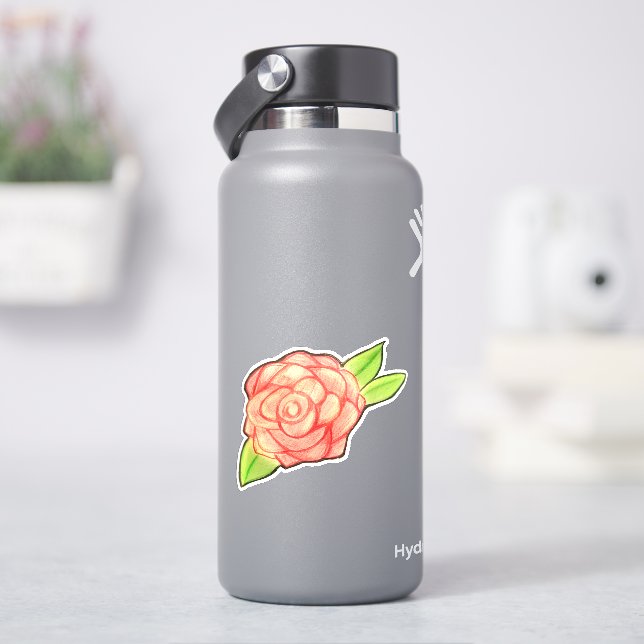 Rose Blume Aufkleber (HydroFlask)