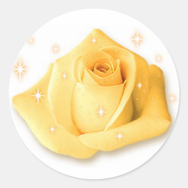 Rose Blume Aufkleber gelb (Vorderseite)