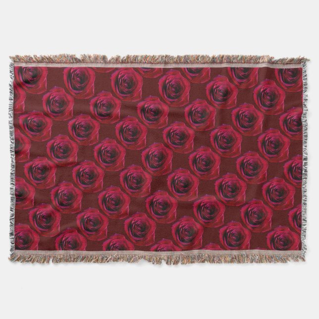 Rose Blume Blanket-Rote Rosen Decken Decken Gesche (Vorderseite)