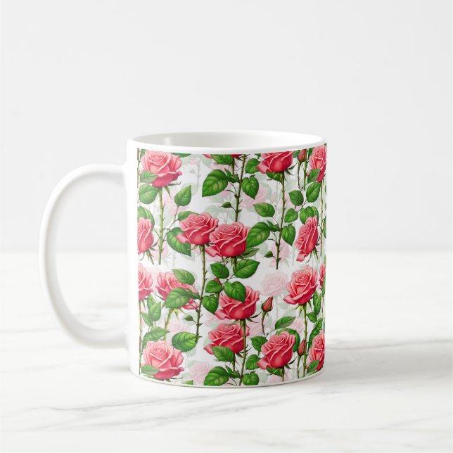 Rose Blume Blumenblättermuster Kaffeetasse (Links)