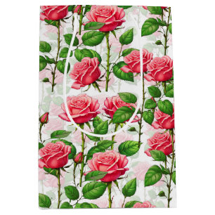 Rose Blume Blumenblättermuster Mittlere Geschenktüte