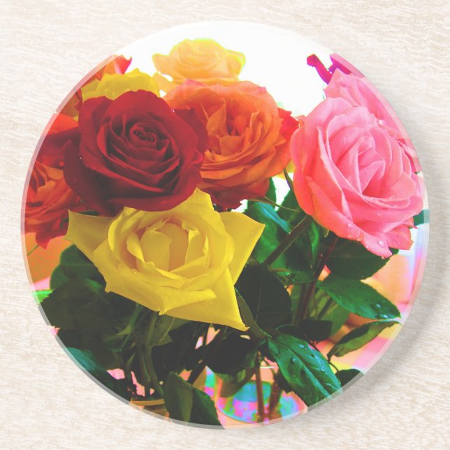 Rose Blume Bouquet Getränkeuntersetzer (Vorne)