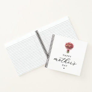 Rose Blume Bouquet Happy Mother Day Elegante Notizbuch