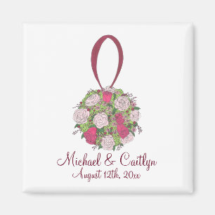 Rose Blume Bouquet Personalisierte Hochzeitsmagnet Magnet
