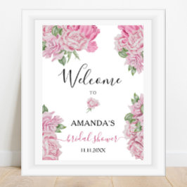 Rose Blume - Brautparty-Begrüßungszeichen Poster