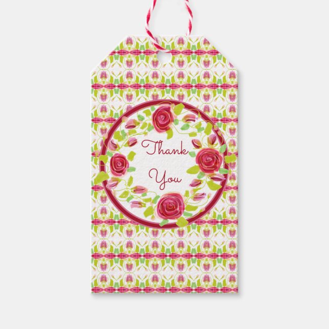 Rose Blume Designer Geschenkanhänger (Vorderseite)