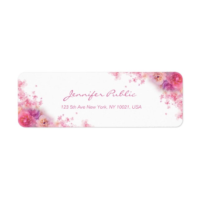Rose Blume Elegante Handschrift Wasserfarbene Kuns (Vorne)