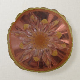 Rosé-Blume Gelbes Rundkissen Rundes Kissen