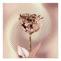 Rose Blume Goldener Kupfermetall