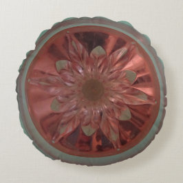Rosé-Blume Grünes Rundkissen Rundes Kissen