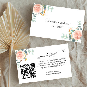Rose Blume Hochzeitsreaktion Website QR-Code UAWG Begleitkarte