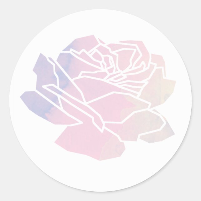 Rose Blume hübsch Hochzeit Runder Aufkleber (Vorderseite)