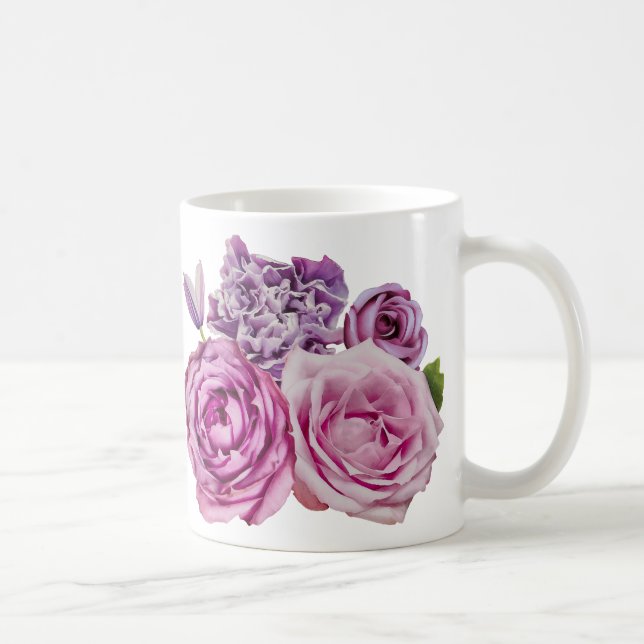 Rose Blume Kaffeetasse (Rechts)