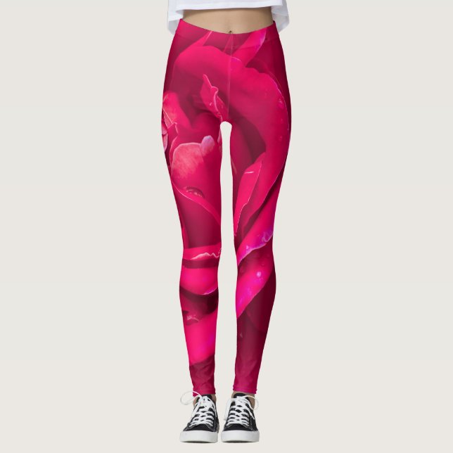 Rose Blume Leggings (Vorderseite)