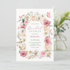 Rose Blume Pastellfarben Brautparty Einladung