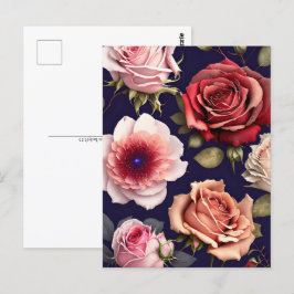 Rose, Blume, Postübergänge Postkarte