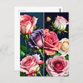 Rose, Blume, Postübergänge Postkarte