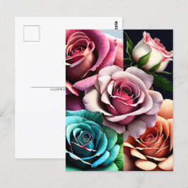 Rose, Blume, Postübergänge Postkarte