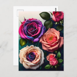 Rose, Blume, Postübergänge Postkarte