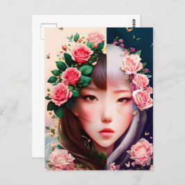 Rose, Blume, Postübergänge Postkarte