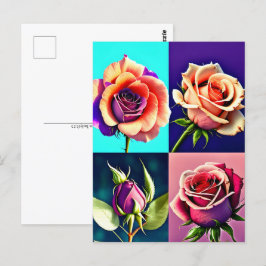 Rose, Blume, Postübergänge Postkarte