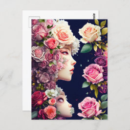 Rose, Blume, Postübergänge Postkarte