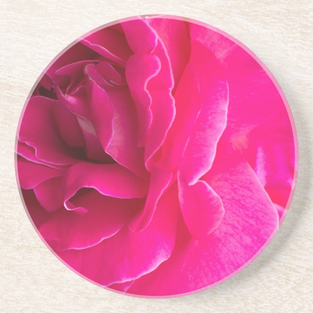 Rose Blume Sandstein Untersetzer (Vorne)