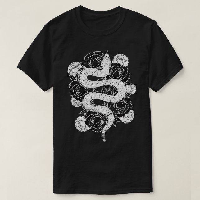Rose Blume Schlange T-Shirt (Design vorne)