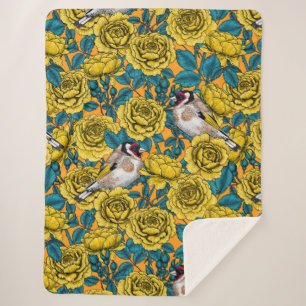 Rose Blume und Goldflossenvögel Sherpadecke
