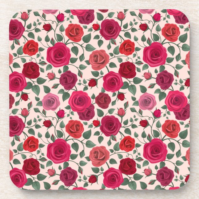 Rose Blume Untersetzer (Vorderseite)