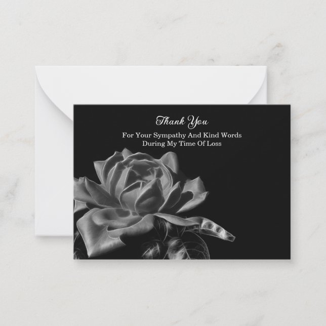 Rose Blume Vielen Dank Mitteilungskarte (Vorderseite)