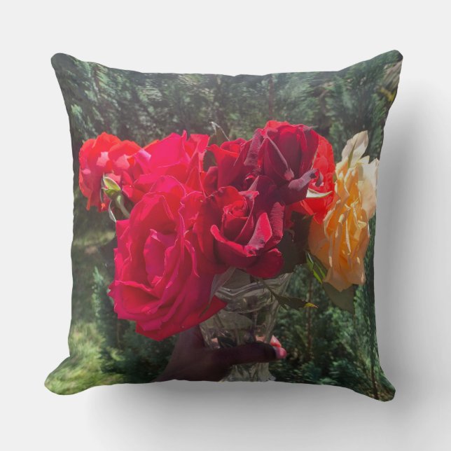 Rose Blume werfen Kissen (Vorderseite)