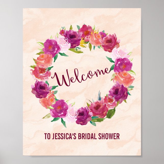 Rose Blume Willkommenspender drucken Poster (Vorne)