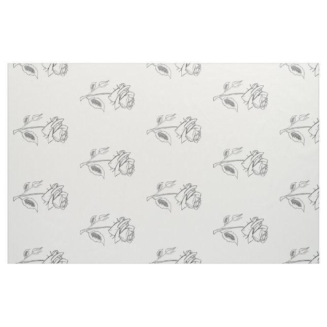 Rose Blume Zeichnend Stoff (Fat Quarter (45,7 x 55,9 cm))