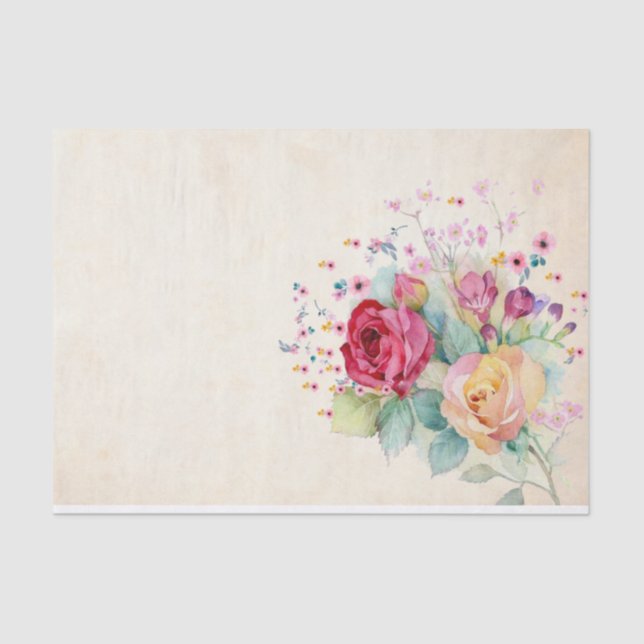 Rose Blume zu Ecru Seidenpapier (Vorderseite)