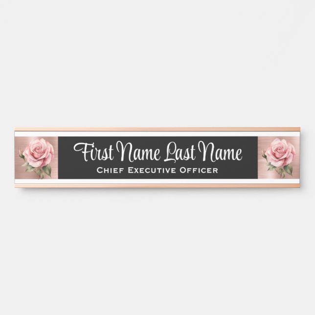 Rose Blumenbügelschilder Name Plate Türschild (Vorderseite )