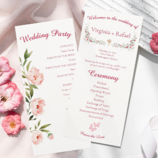 Rose Blumencreme Christlich Hochzeitsprogramm