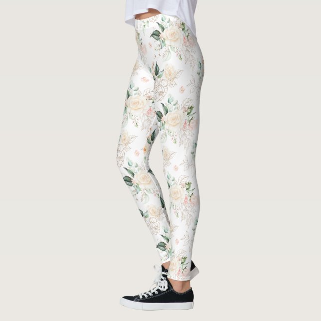 Rose Blumengartenmuster Leggings (Links)