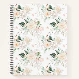 Rose Blumengartenmuster Notizbuch