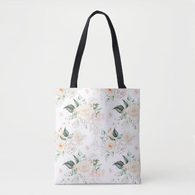 Rose Blumengartenmuster Tasche (Vorderseite)