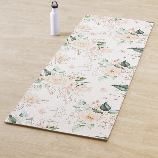 Rose Blumengartenmuster Yogamatte (Beispiel)