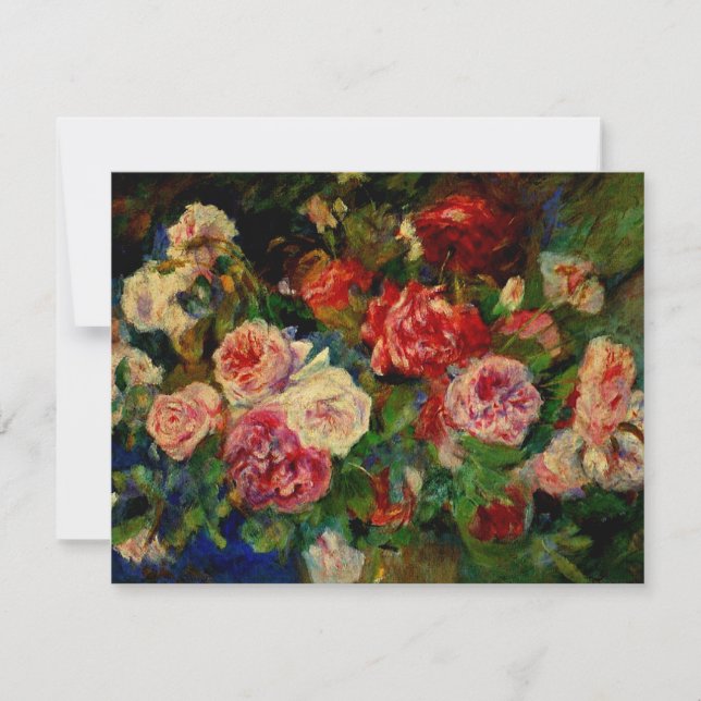 Rose, Blumengemälde von Pierre-Auguste Renoir Karte (Vorderseite)