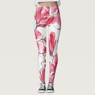 Rose Blumengrün Moderne Leggings
